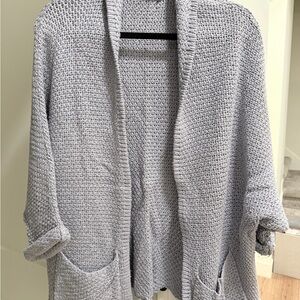 sparrow Light Gray Open Cardigan Sweater